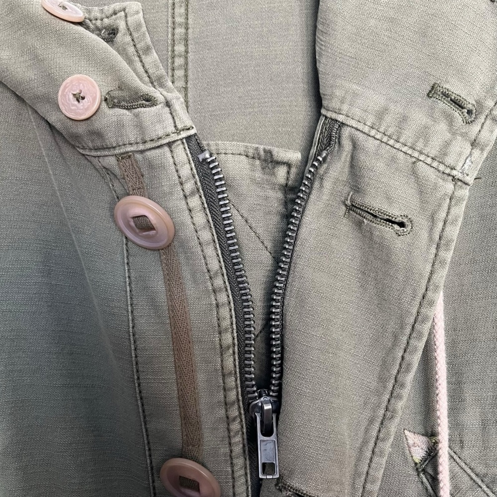 Free People Joshua Tree Utility Jacket Cotton Canvas Army Green Oversized Size M - Picture 4 of 14